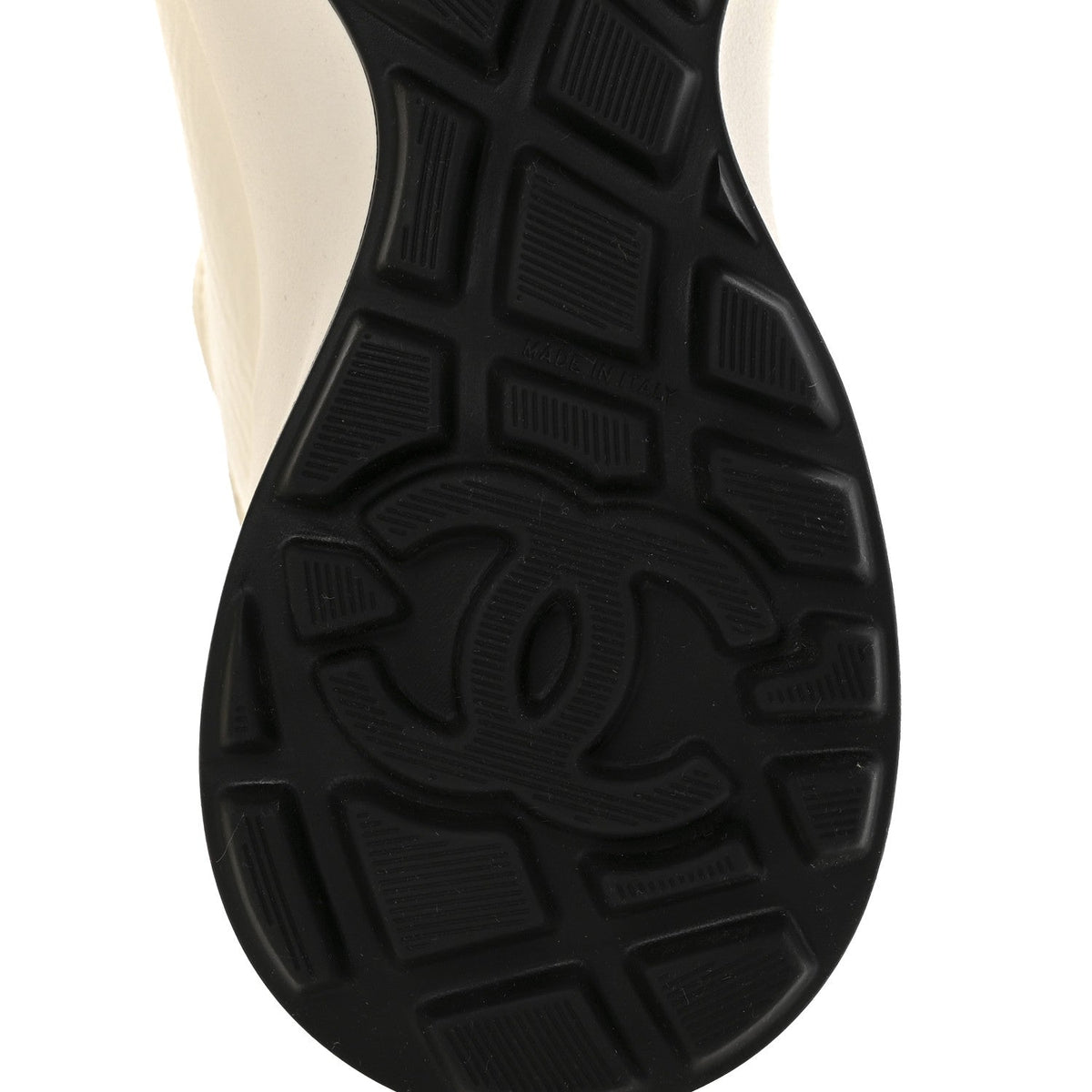 Chanel Perforated Calfskin Women's CC Sneakers 36.5 White