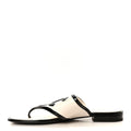 Lambskin Patent Calfskin CC Thong Sandals White Black