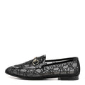Gucci Tela Retino Kid Scamosciato Women's Jordaan Loafers 35.5 Black
