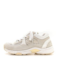 Chanel Suede Calfskin Women's CC Sneakers 37.5 White