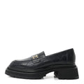 Chanel Calfskin Quilted CC Women's Mocassin Loafers Navy Blue