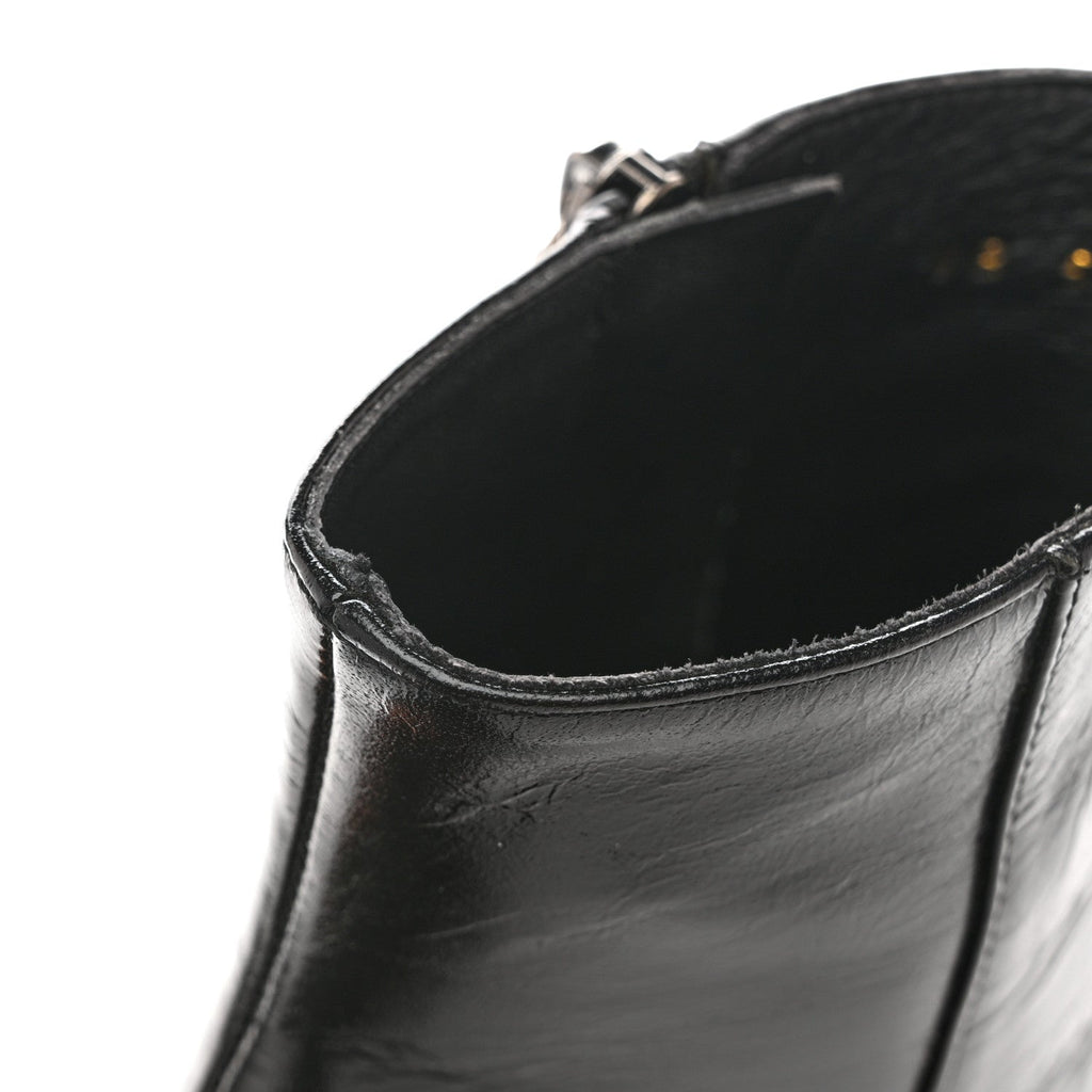 Saint Laurent Calfskin Women's Loulou 70 Uniform Ankle Boots 36 Black