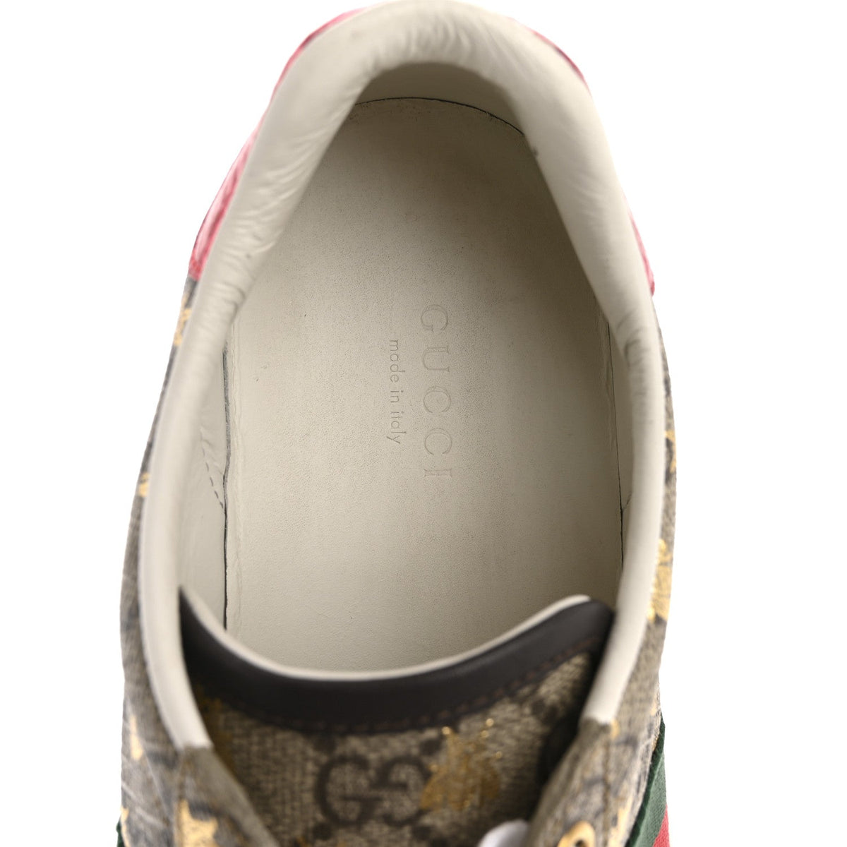 Gucci GG Supreme Canvas Women's Bees Ayers Web Ace Sneakers 37.5 Beige