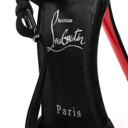 Christian Louboutin Suede Women's Miss Ziggyta 100 Pumps 36.5 Black