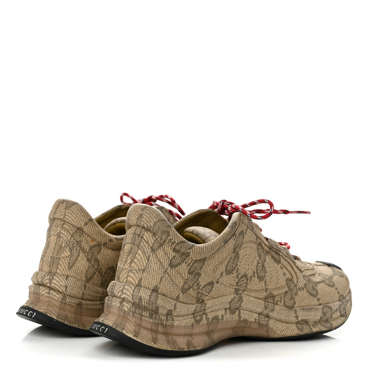 Gucci Plume Calfskin Men's Gucci Run Sneakers 6.5 Beige Ebony