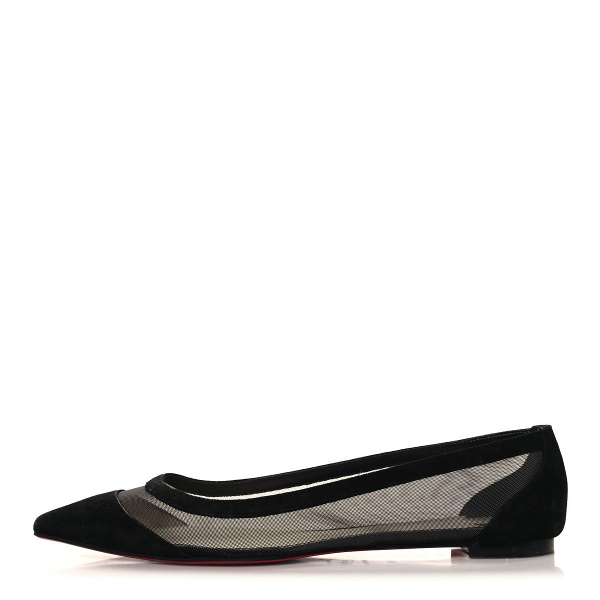 Christian Louboutin Suede Mesh Women's Galativi Flats 38.5 Black