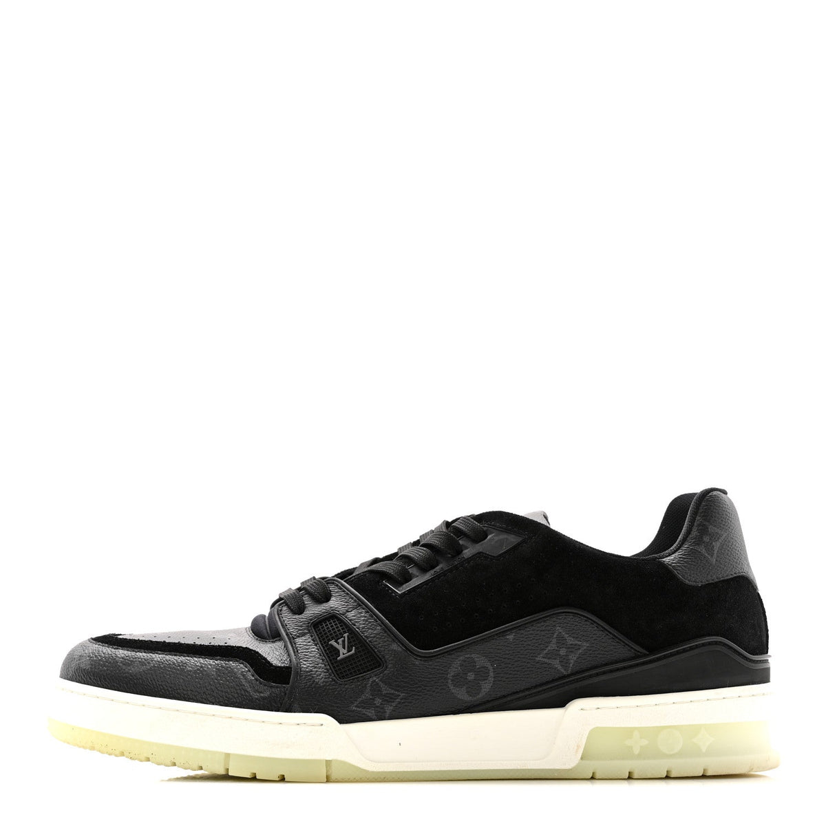 Louis Vuitton Monogram Eclipse Men's LV Trainer Sneakers 10 Black