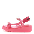 Chanel Lambskin Logo Women's Platform Sandals 39 Pink Red