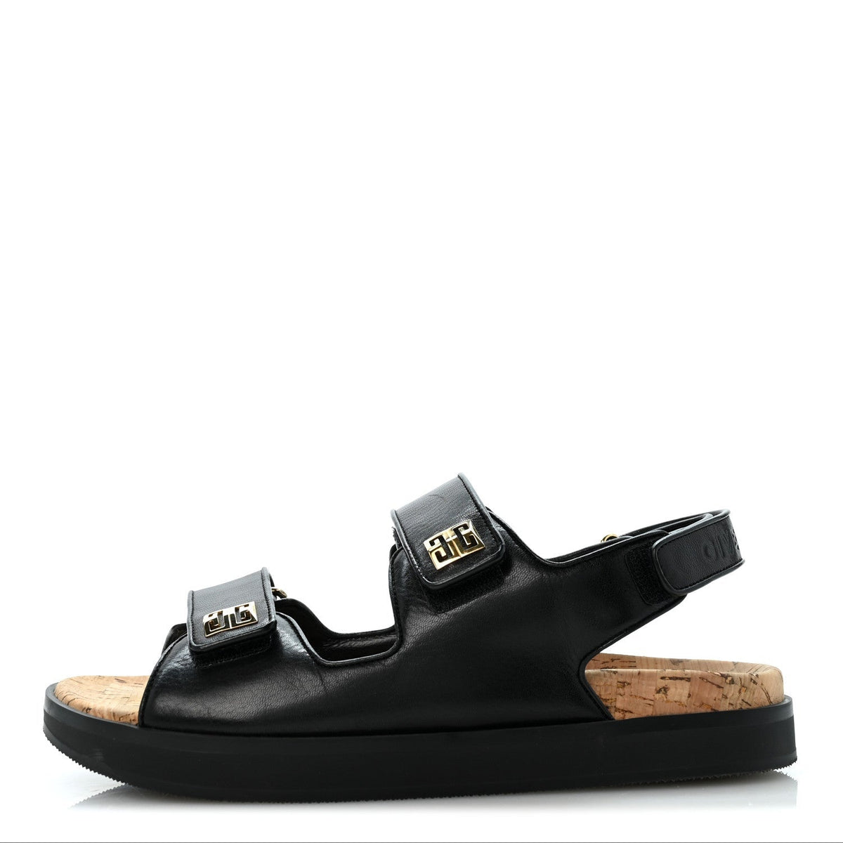 Givenchy Calfskin Women's 4G Strap Flat Sandals 37 Black