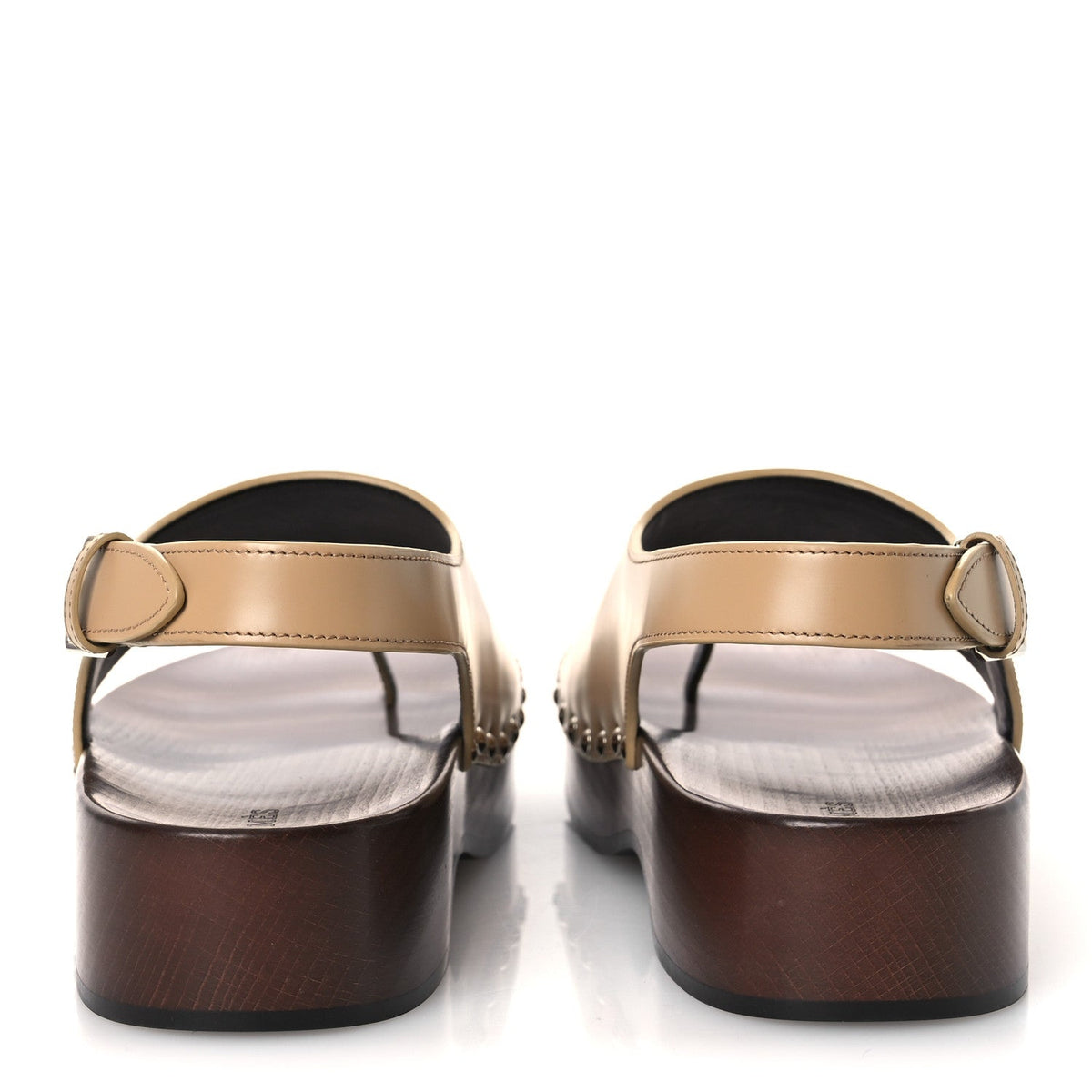 Hermes Glazed Calfskin Women's Klay Clog 40 Beige Naturel