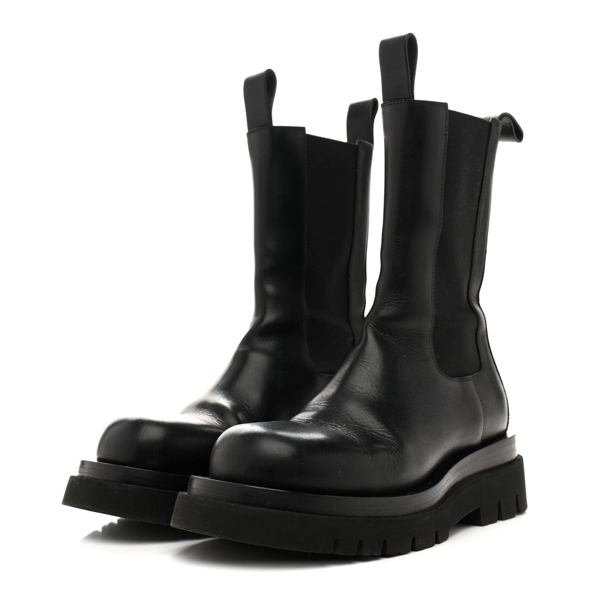 Bottega Veneta Calfskin Women's The Lug Chelsea 55mm Boots 36.5 Black