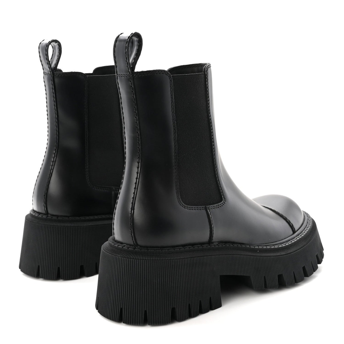 Balenciaga Smooth Calfskin Women's Tractor 20mm Chelsea Boots 35 Black