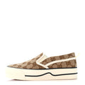 Gucci Canvas Women's GG Monogram 1977 Tennis Slip On Sneakers 35.5 Beige