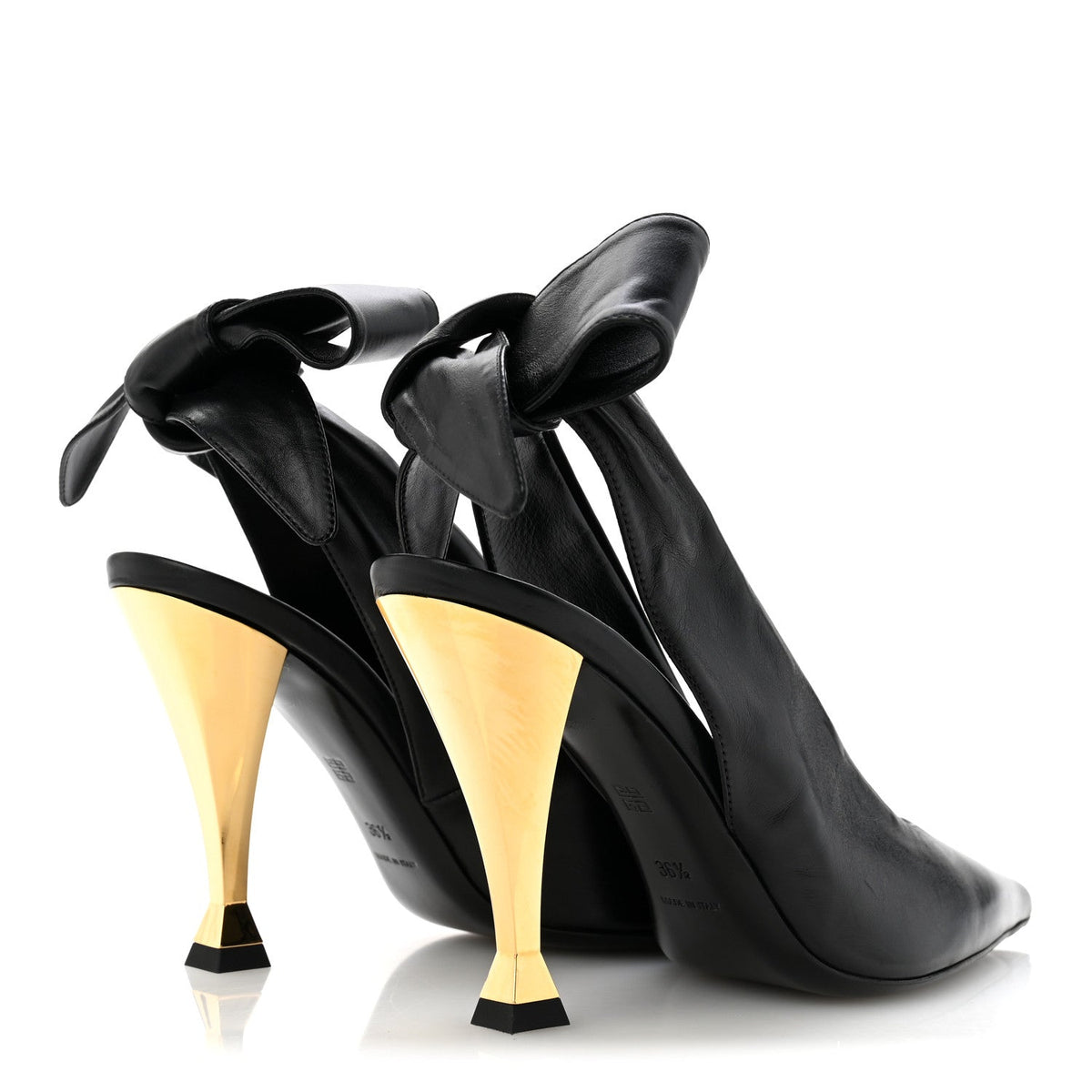 Givenchy Calfskin Women's Beauw Slingback Pumps 36.5 Black