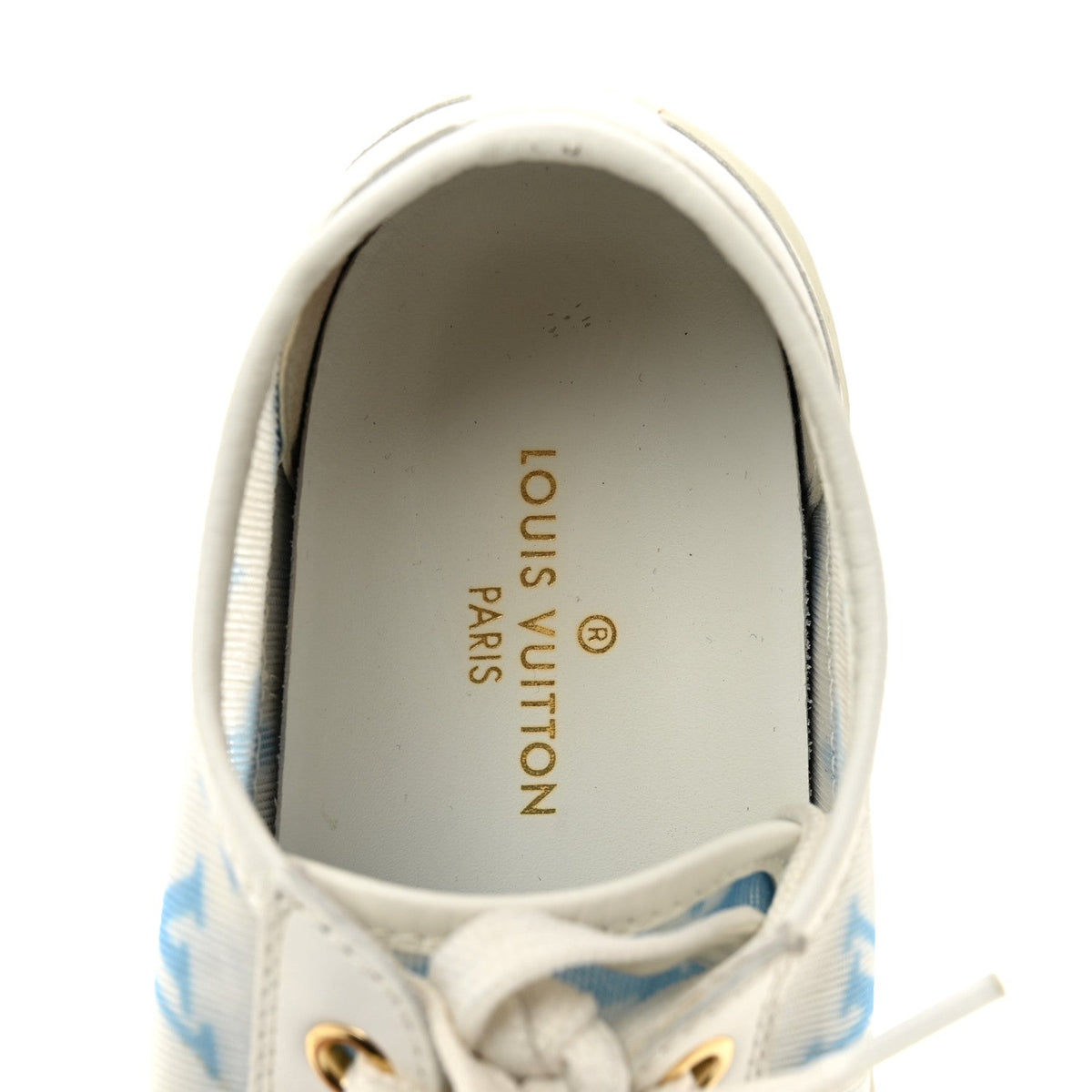 Louis Vuitton Technical Fabric Calfskin Women's Monogram Stellar Sneakers 35 Blue