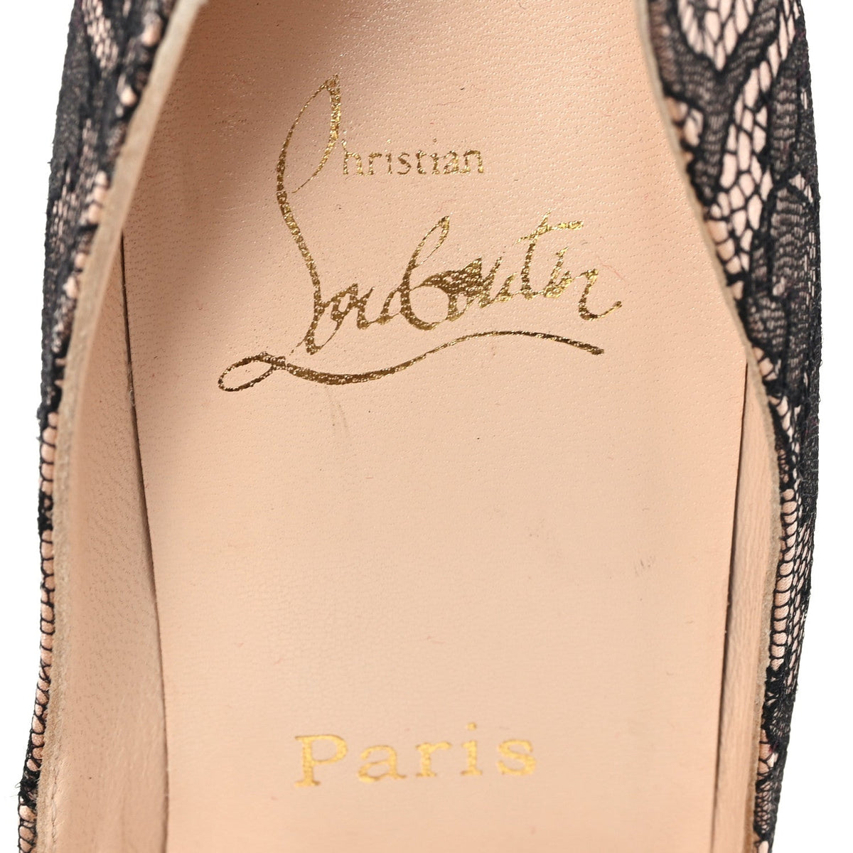 Christian Louboutin Lace Women's New Very Prive 120 Pumps 38 Beige Black