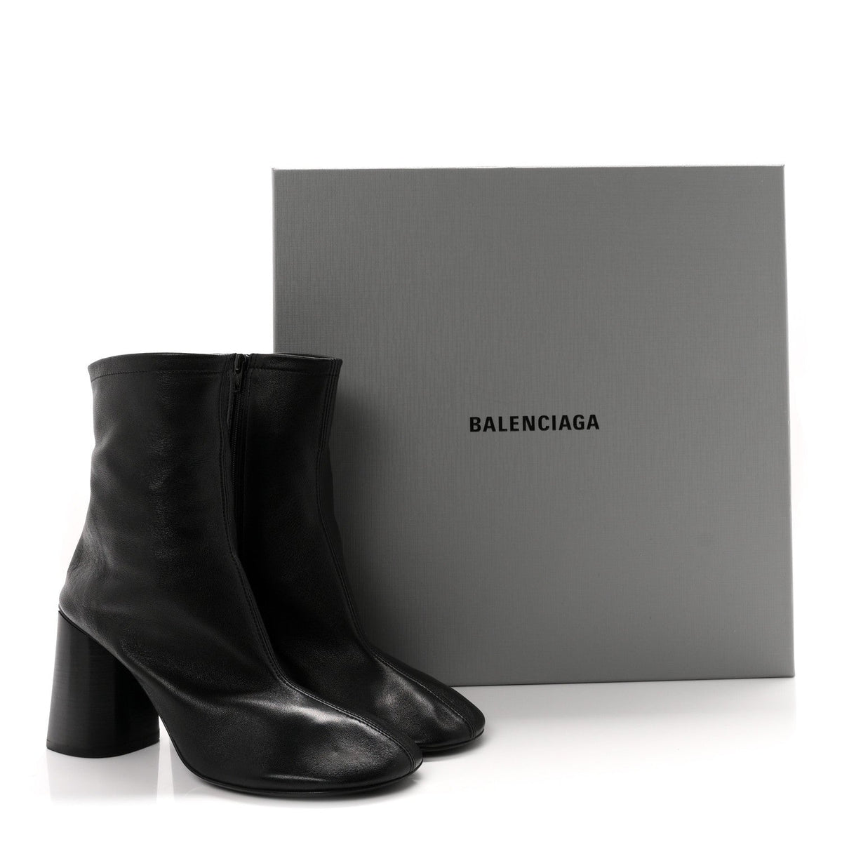 Balenciaga Sheepskin Women's Glove 80mm Ankle Boots 37.5 Black