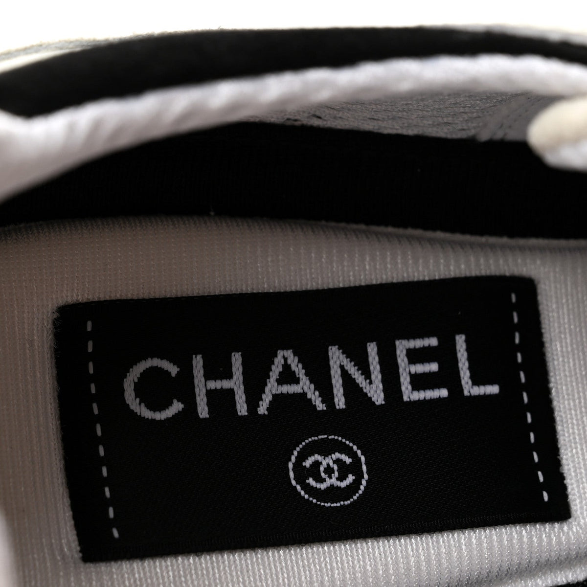 Chanel Calfskin Suede CC Women's Sneakers 36.5 White Black
