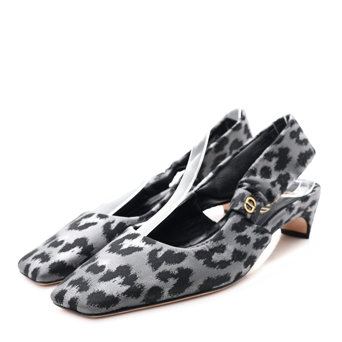 Christian Dior Nylon Women's Mizza Slingback Pumps 40 Grey Multicolor