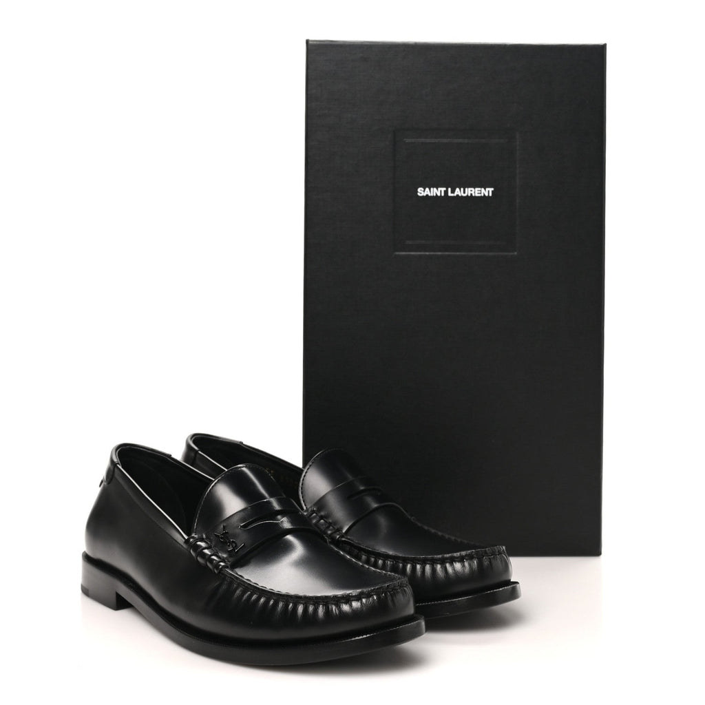 Saint Laurent Calfskin Men's Le Loafer 15 Moccasins 40 Black