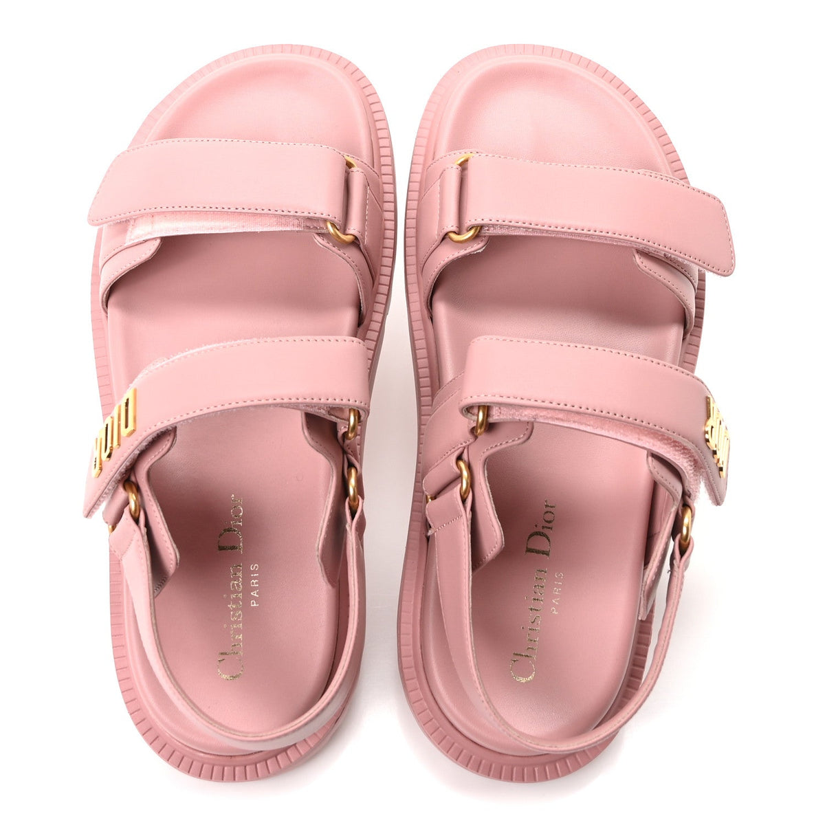 Christian Dior Lambskin Women's Dioract Sandals 39.5 Pink