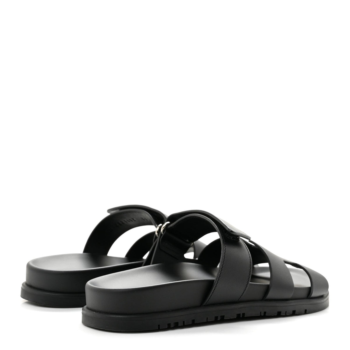 Hermes Calfskin Women's Chypre Sandals 36 Black