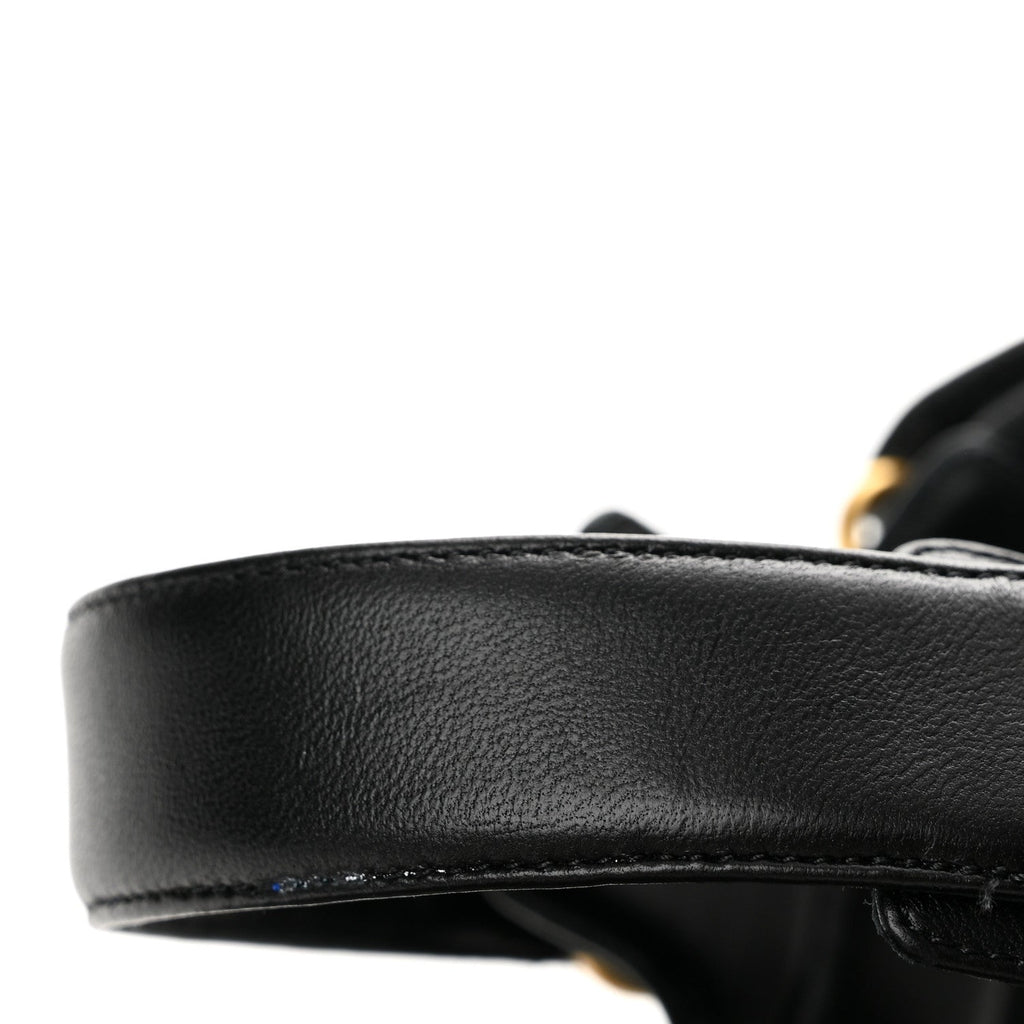 Christian Dior Lambskin Women's Dioract 10mm Sandals 36.5 Black