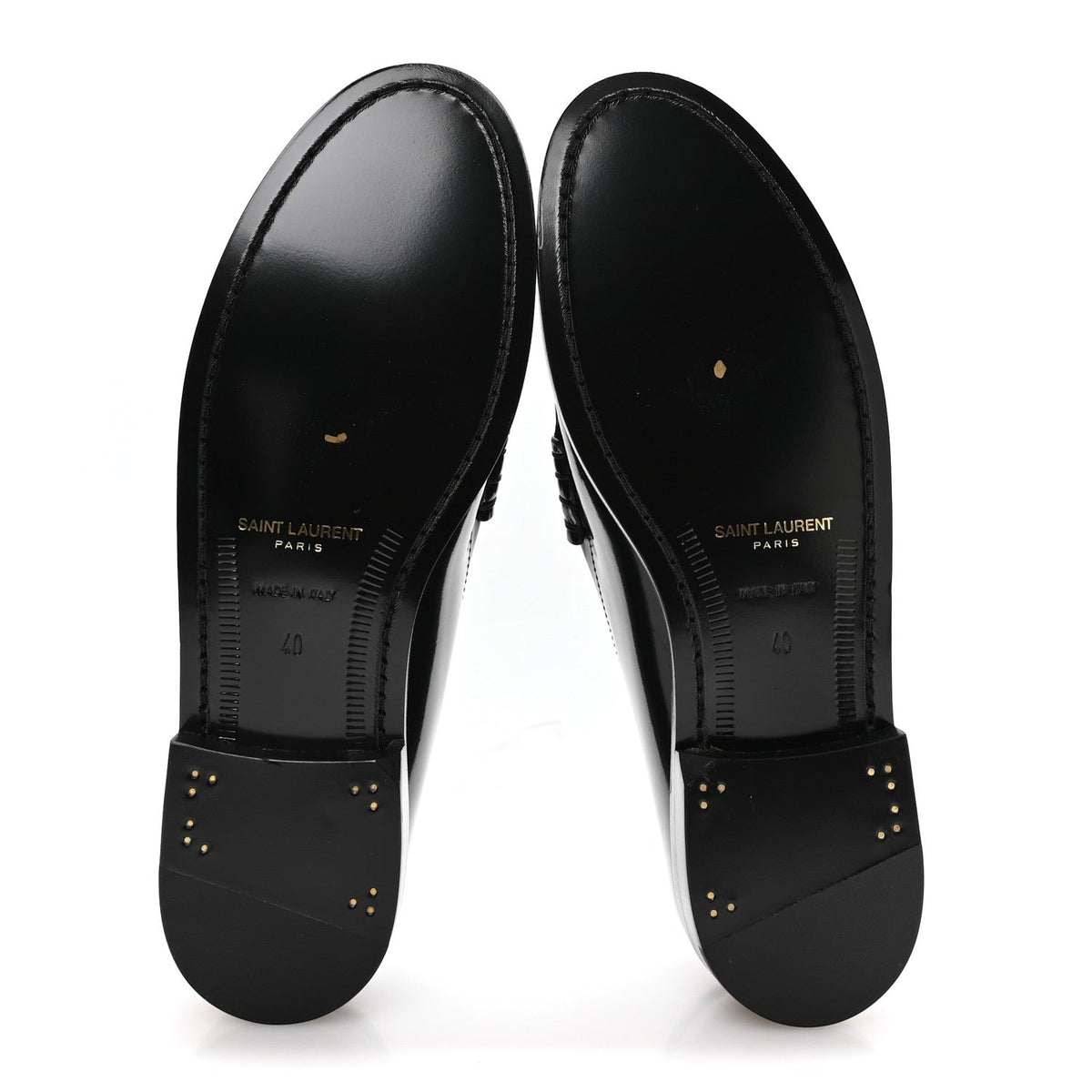Saint Laurent Lux Calfskin Men's Le Loafer 15 Moccasins 40 Black