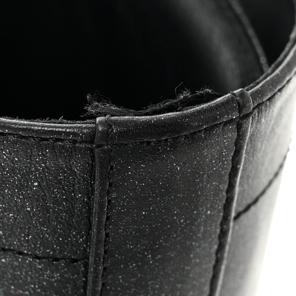 Chanel Iridescent Calfskin Women's CC Combat Boots 38 Black