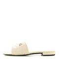 Gucci Nappa Women's Double GG Flat Slide Sandals 38.5 New Ivoire