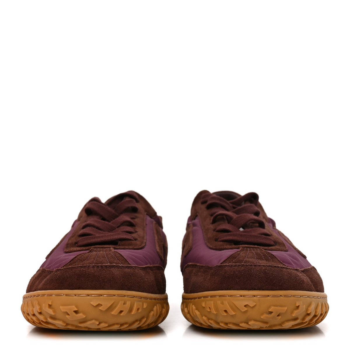 Hermes Suede Goatskin Women's Jet Sneakers 37.5 Marron Palissandre