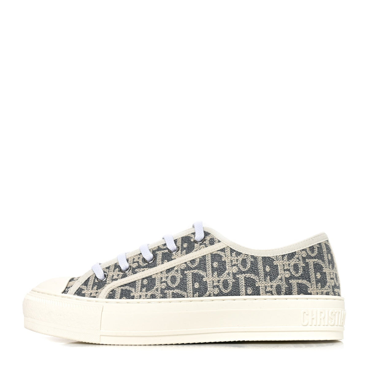 Christian Dior Oblique Raffia Effect Women's Walk'N'Dior Low Top Sneakers 37 Blue