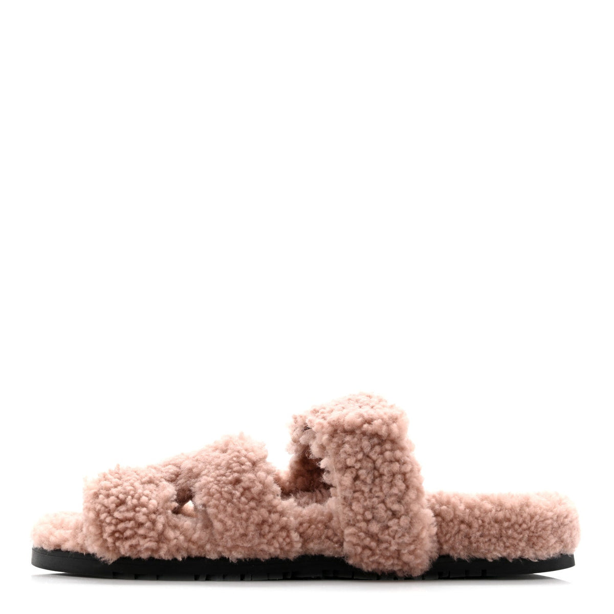 Hermes Woolskin Women's Chypre Sandals 39.5 Bois De Santal