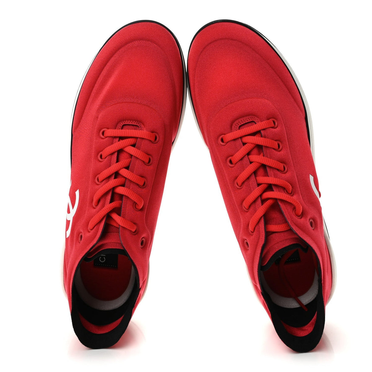 Chanel Mesh Lycra Thermoplastic Men's Sneakers Red White