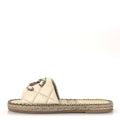 Lambskin Quilted CC Chain Espadrille Mules White