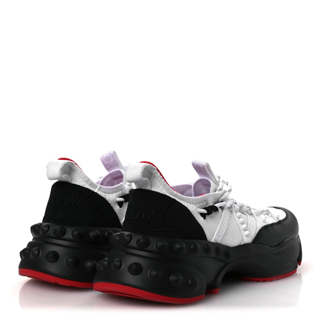 Christian Louboutin Calfskin Neoprene Men's Trailnrun Sneakers 43.5 Black White