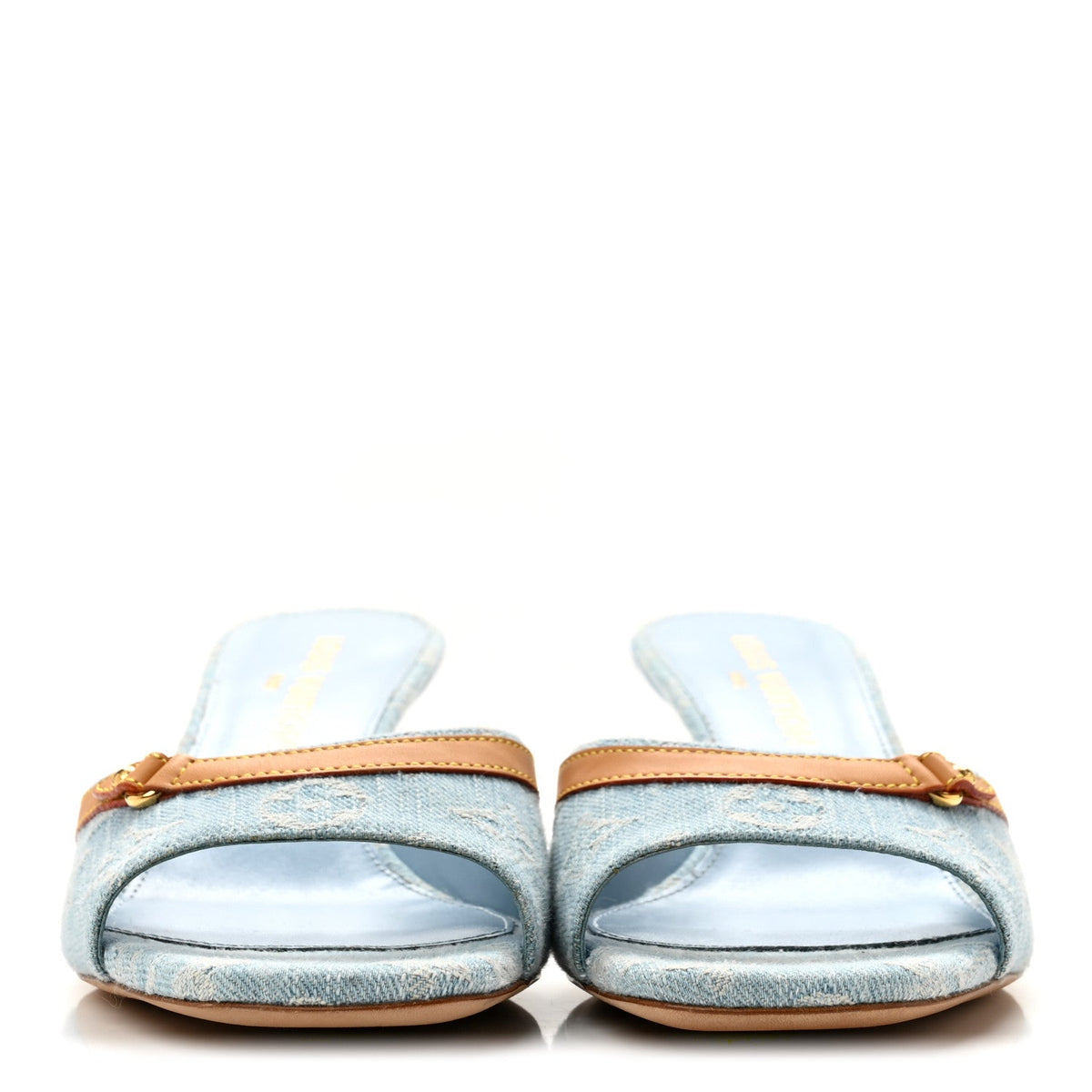 Louis Vuitton Monogram Denim Women's 6AM Mules 40 Light Blue