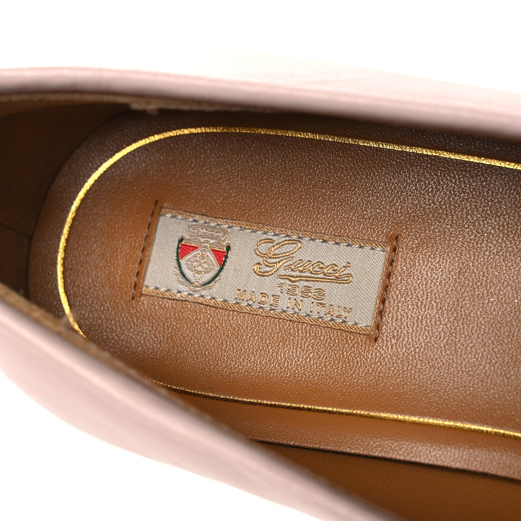Gucci Malaga Kid Women's Crystal Horsebit Jordaan Loafers 37 Pink Hibiscus