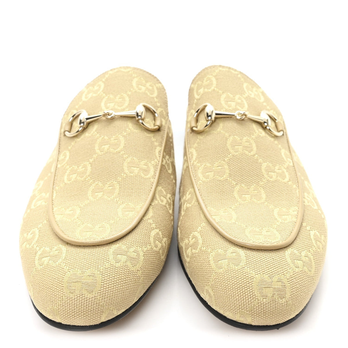 Gucci GG Monogram Canvas Women's Princetown Slippers 40.5 Egypt Salt