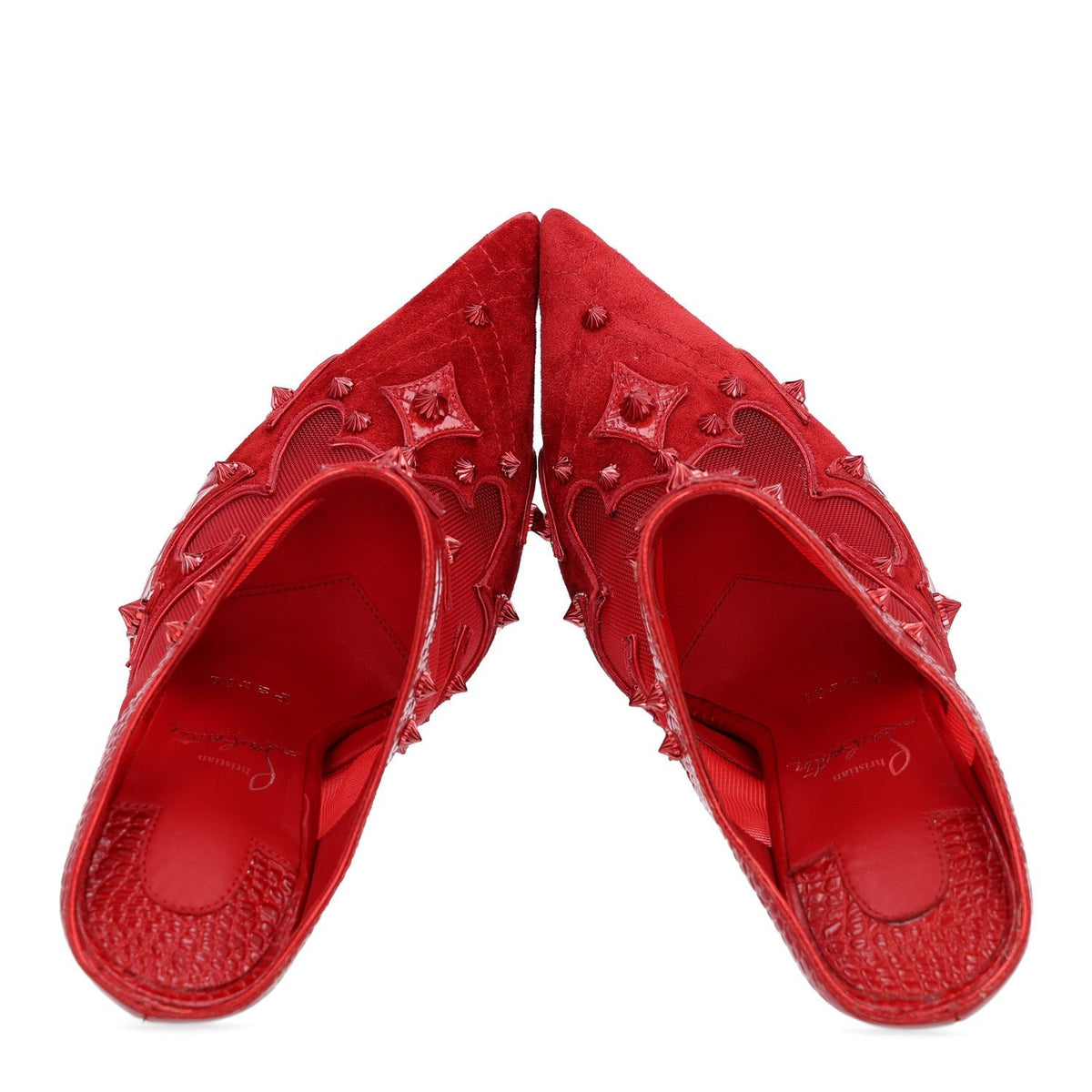 Christian Louboutin Alligator Veau Velours Women's Mulatiag 100 Pumps 37 Loubi