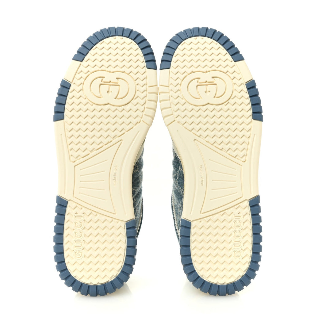 Gucci Denim Women's Re-Web Sneakers 40 Light Blue