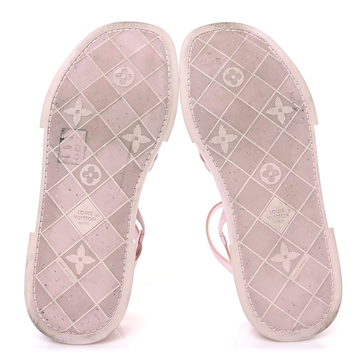 Louis Vuitton Calfskin Women's LV X TM Maya Flatform Sandals 40 Light Pink