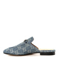 Gucci Denim GG Malaga Kid Women's Princetown Slippers 36.5 Light Blue Royale