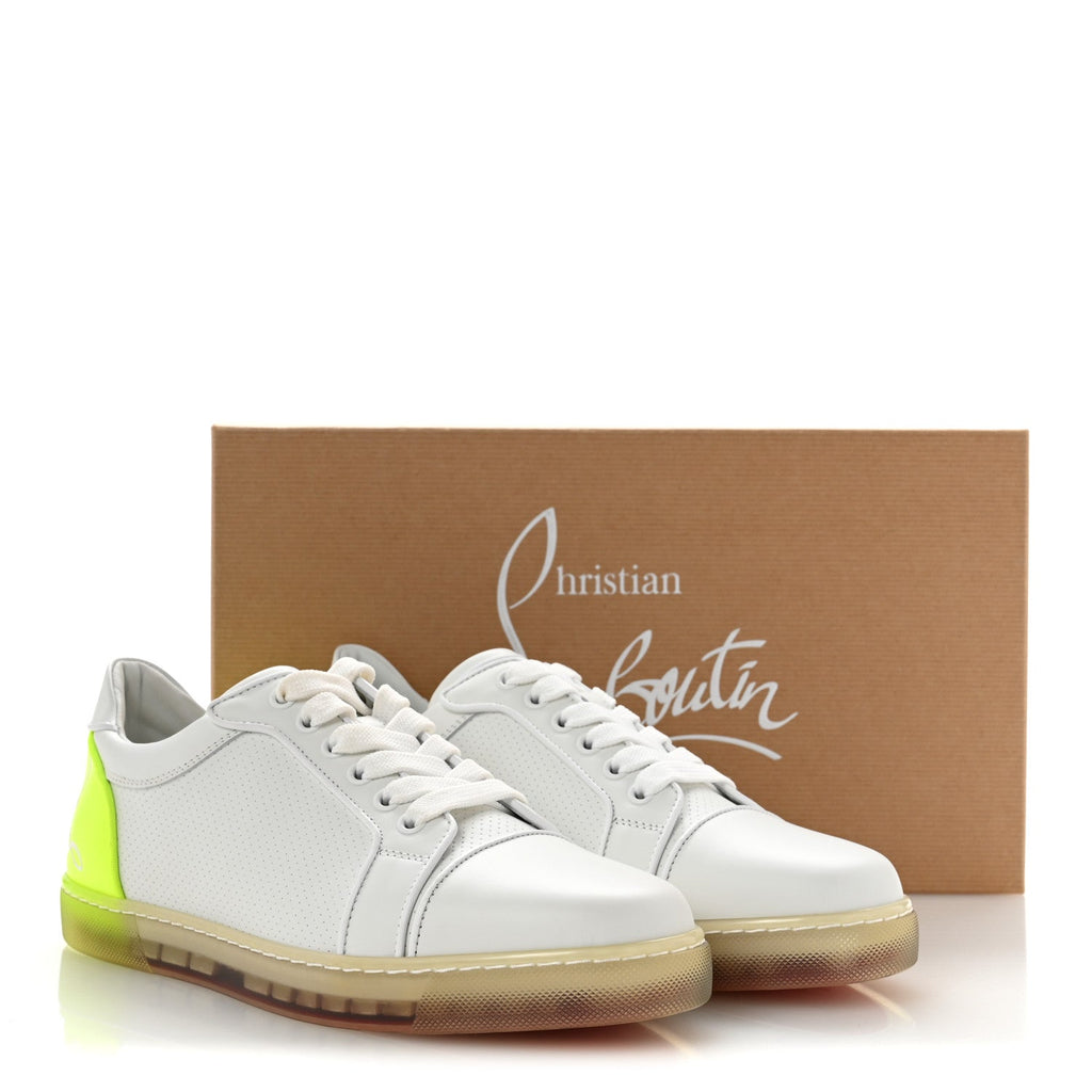 Christian Louboutin Calfskin Women's Fun Vieira Orlato Sneakers 39 Bianco