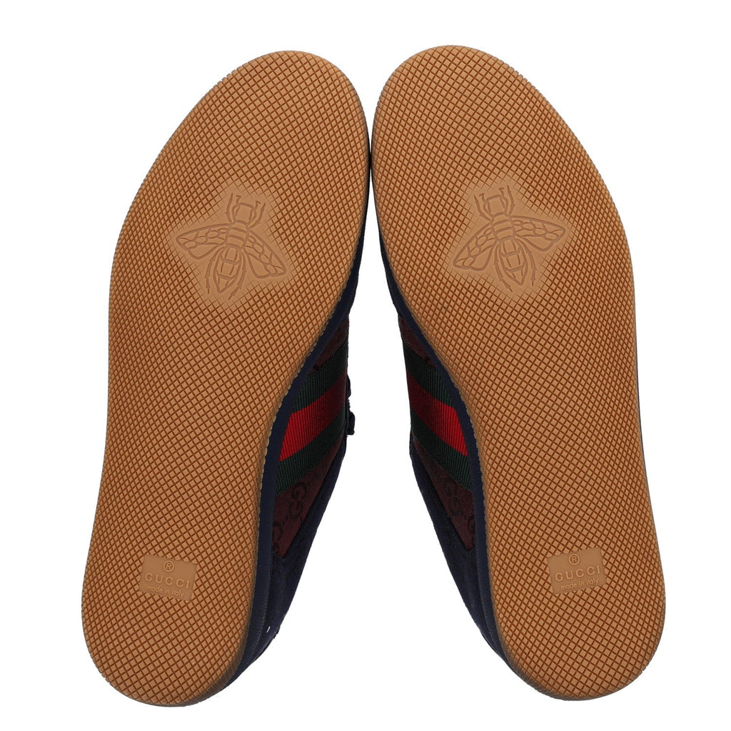 Gucci Canvas GG Web Men's Screener Sneakers 8 Burgundy Navy