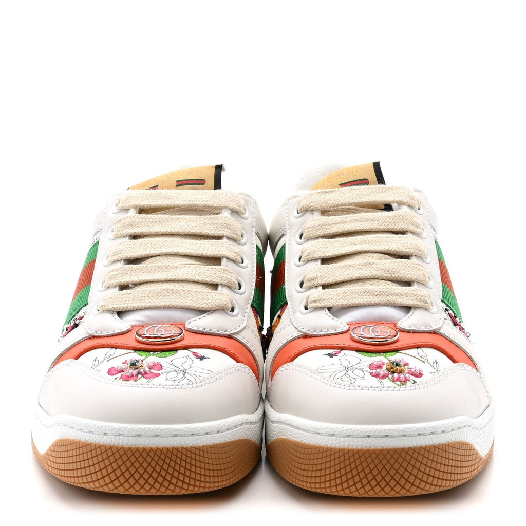Gucci Canvas Leather Women's Screener Sneakers 36.5 White