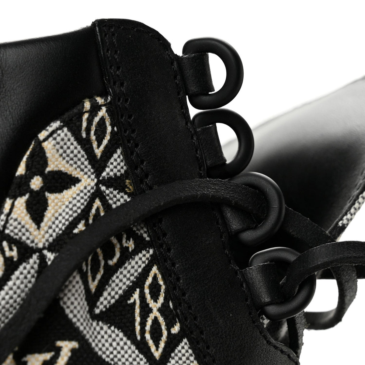 Louis Vuitton Suede Jacquard Women's Laureate Desert Boots 35.5 Black