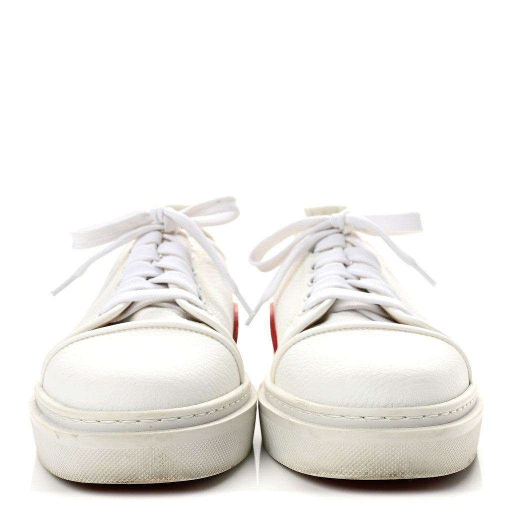 Christian Louboutin Calfskin Adolon Junior Low Top Sneakers 39 White