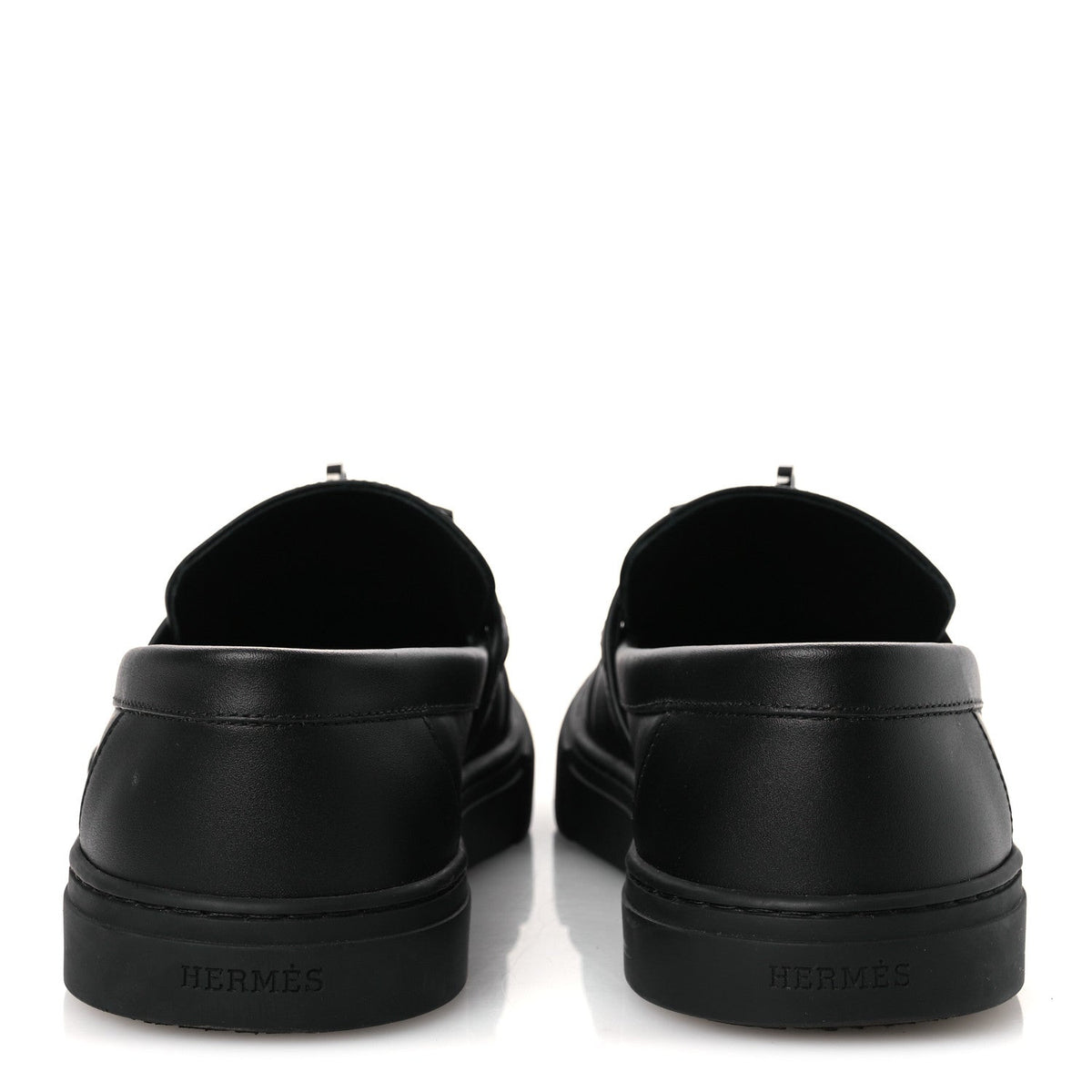 Hermès Calfskin Men's Game Slip-On Sneakers 40 Black