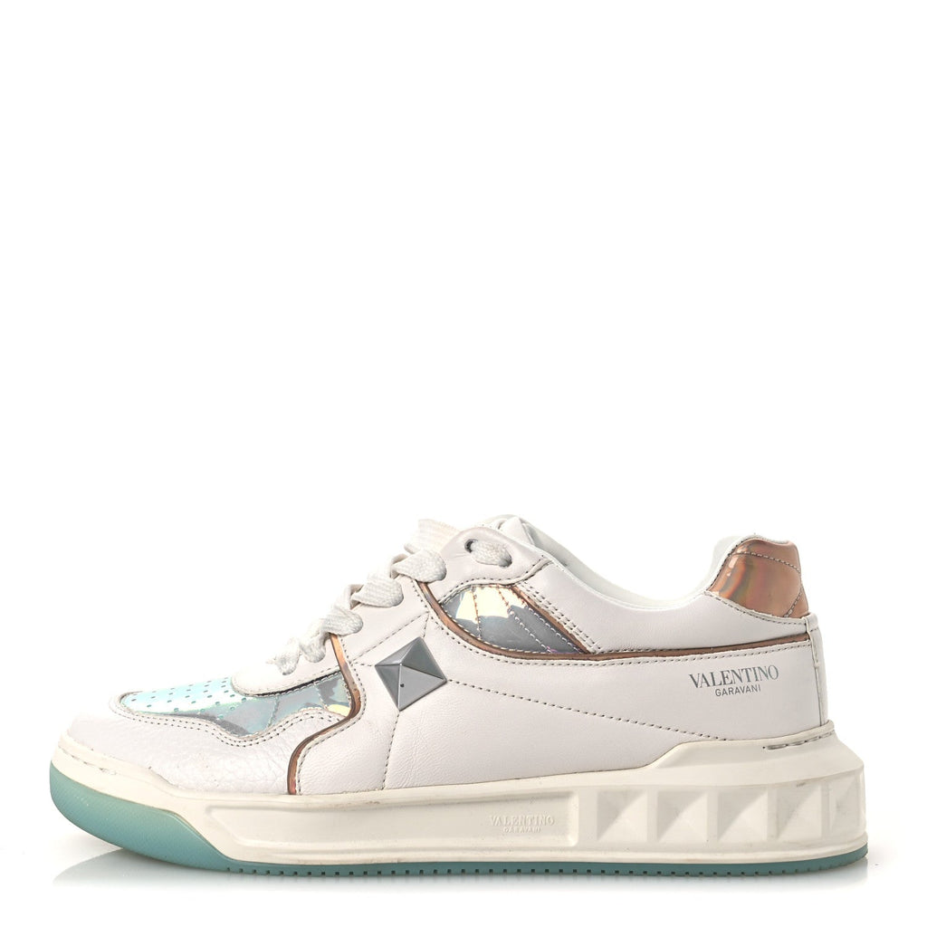 Valentino Garavani Nappa Women's One Stud Low Top Sneakers 37 White